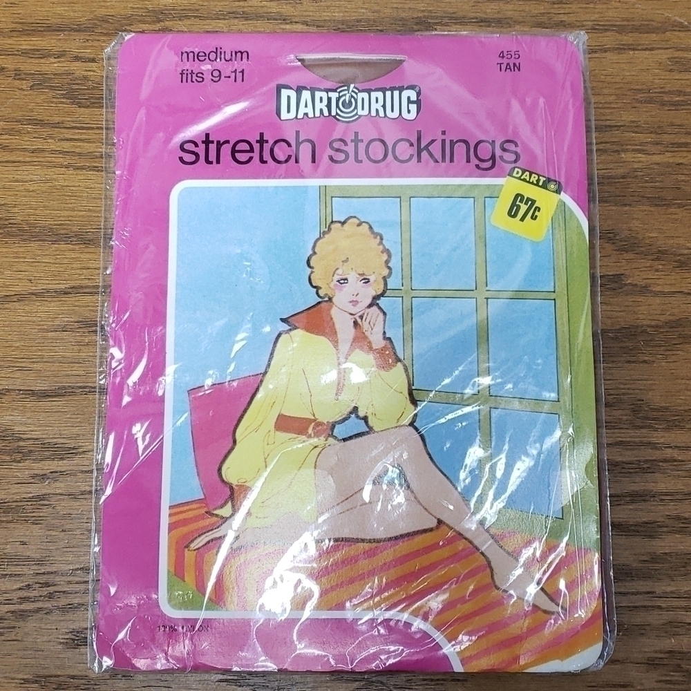 Vintage 60s 70s Nylon Tan Stockings New in Package NIB Deadstock